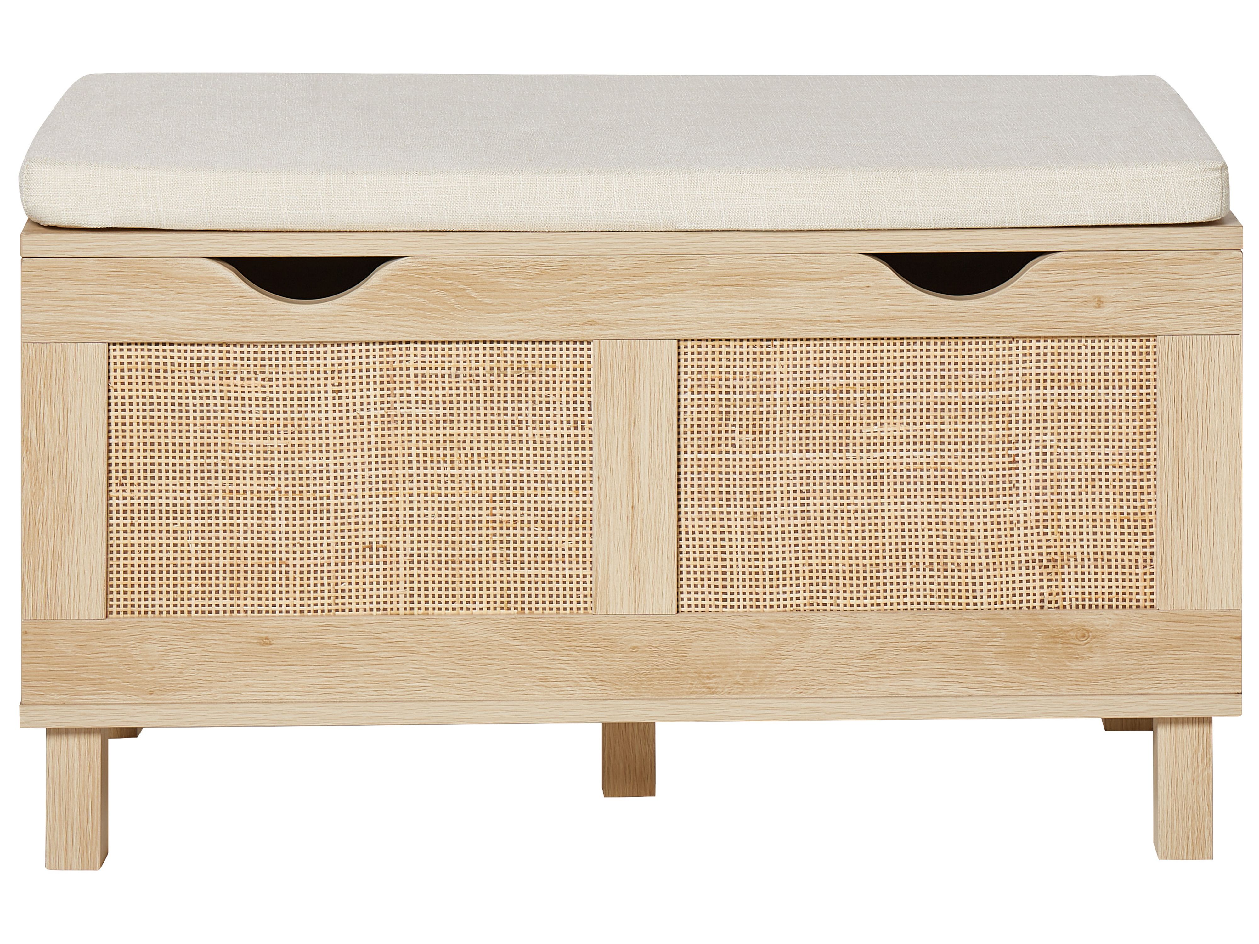 Storage Bench WASHINGTON Wood Light Brown | Beliani.co.uk
