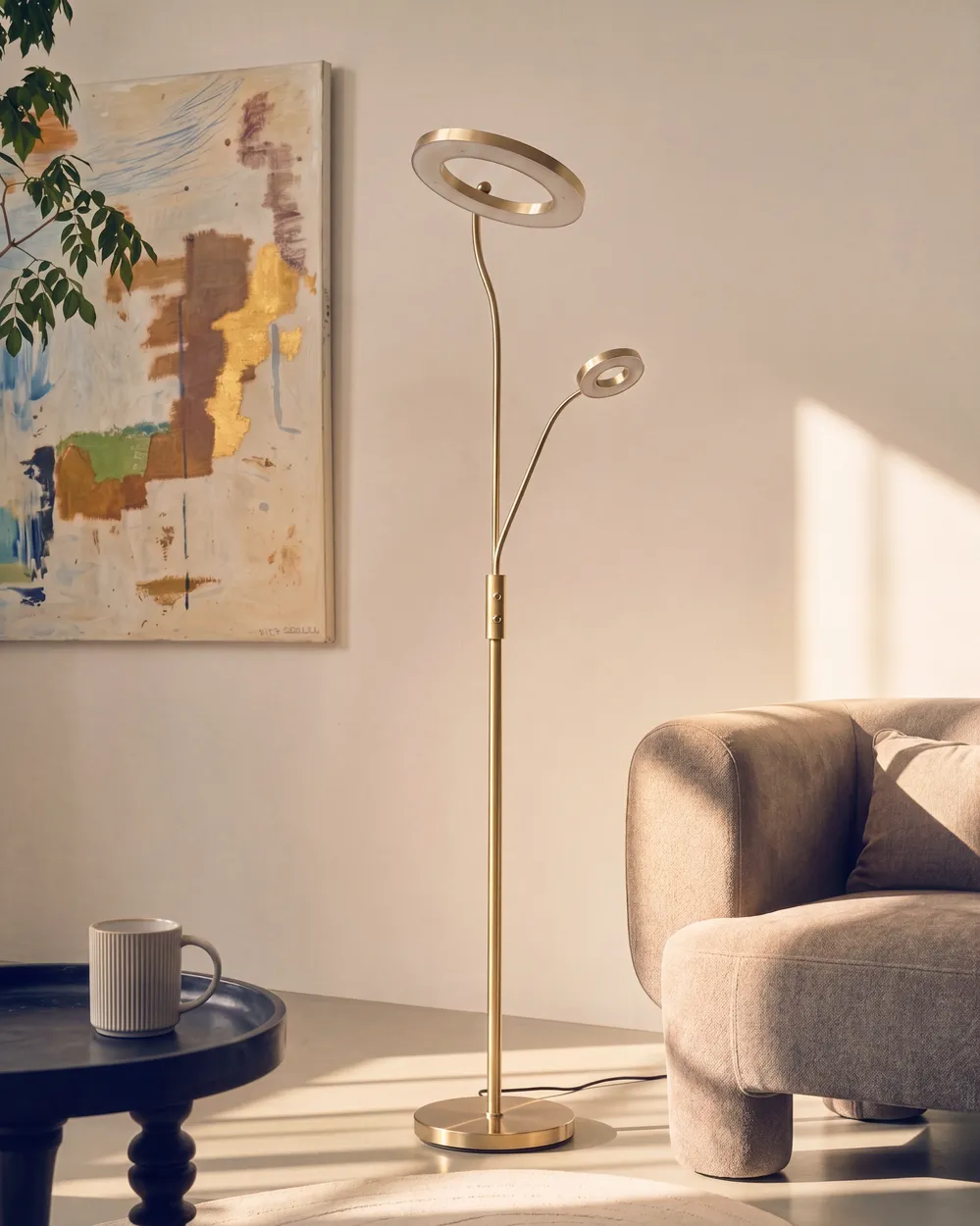 Lampa podłogowa LED AFTON Metal Mosiężny_1145495