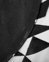 Okrúhly kožený koberec ⌀ 140 cm čierna/biela TURGUTLU_721041