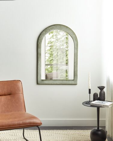 Velvet Wall Mirror 60 x 90 cm Green HURIEL