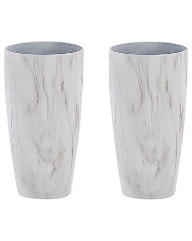 Set di 2 vasi per piante effetto marmo ⌀ 23 cm LIMENARI