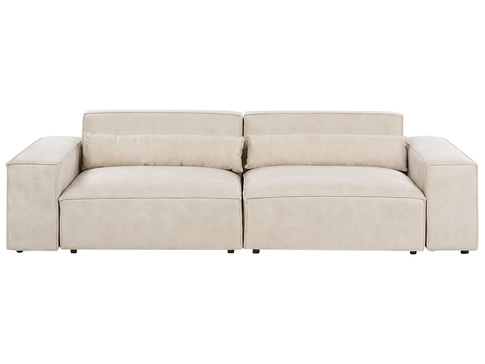 Sofá modular 2 plazas HELLNAR Terciopelo Beige claro