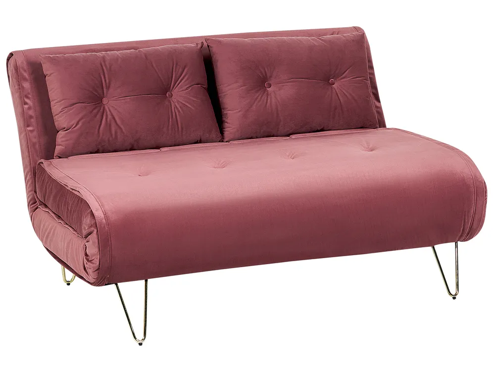 Living Room Set 3 Seater VESTFOLD Velvet Pink_851637