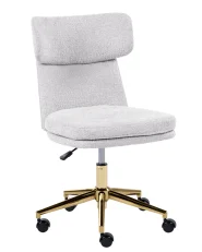 Sedia da scrivania GRANBY Bouclé Grigio chiaro_1060417