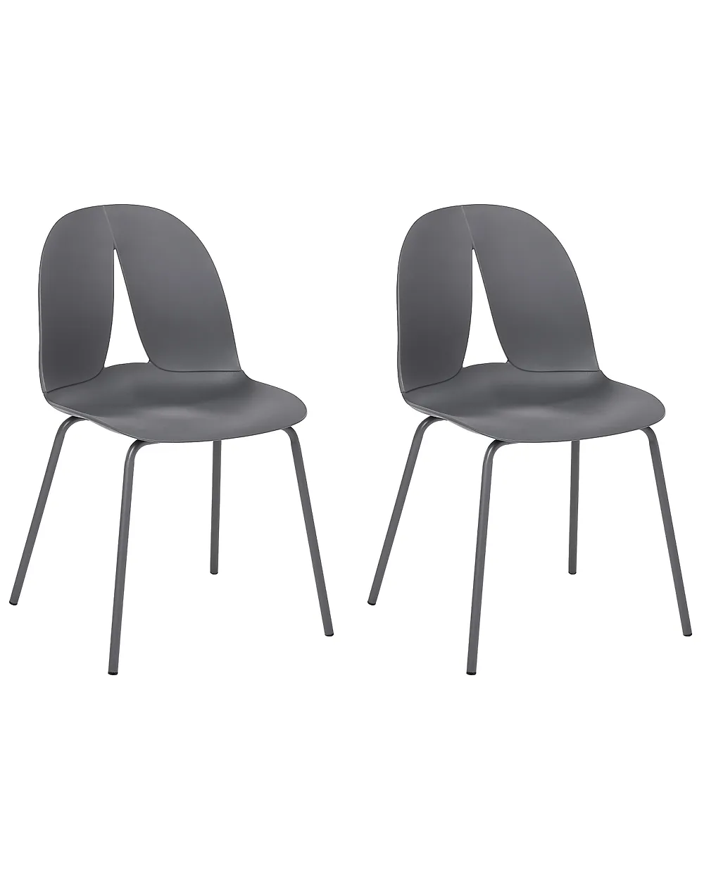 Set of 2 Garden Chairs BOLGHERI Armless Dark Grey