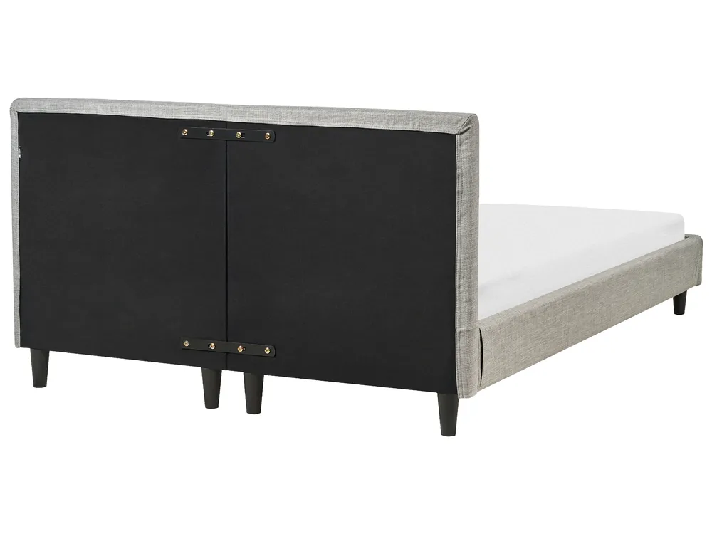 Lit avec sommier Tissu FITOU 140 x 200 cm Gris clair_875861
