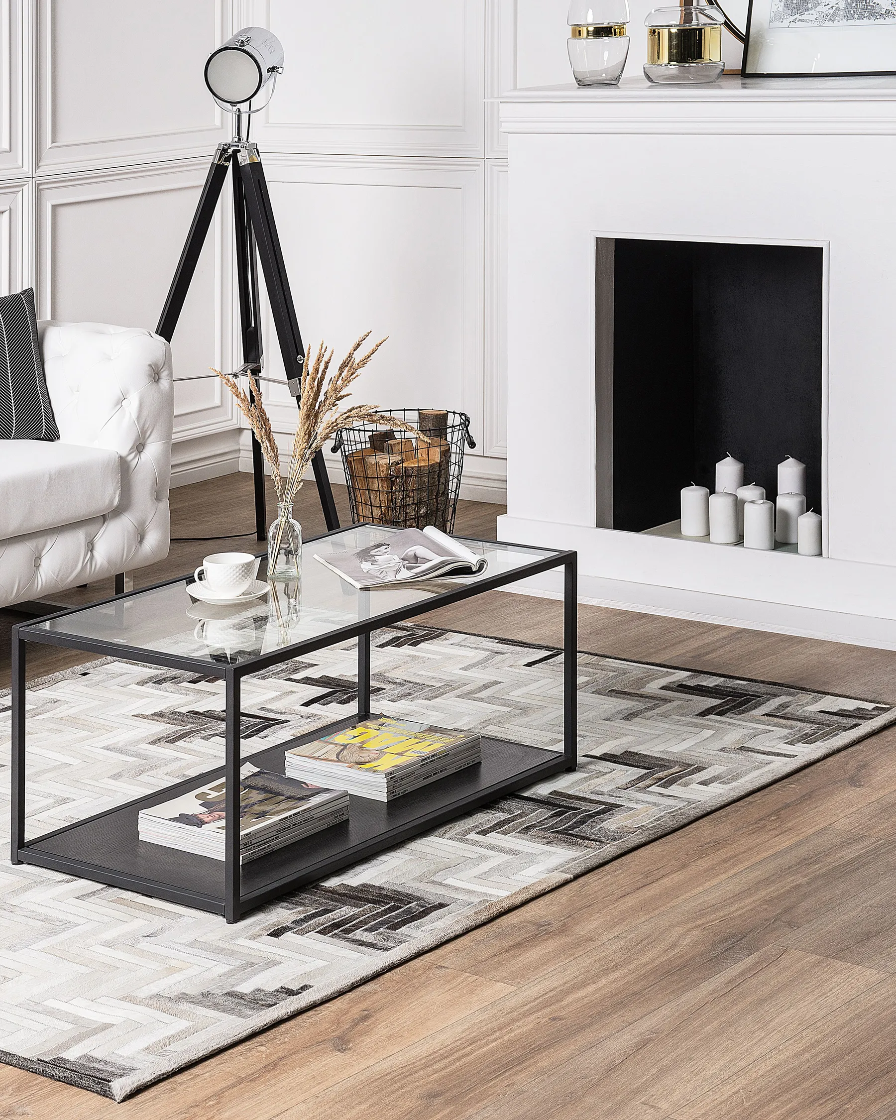 Rug ARSUZ Grey 140 x 200 cm Leather_751746