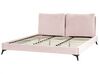 Sametová postel 180 x 200 cm růžová MELLE_829966