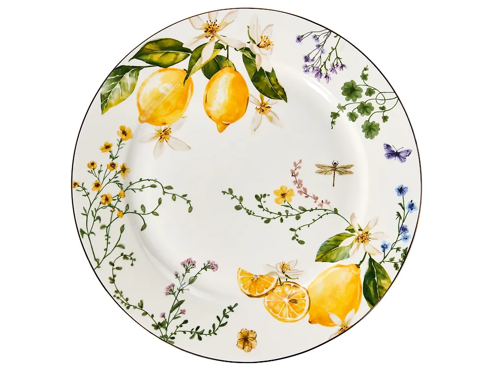 Zastawa stołowa 20-częściowa LEMONGRASS Porcelana Biały/zielony_1191905