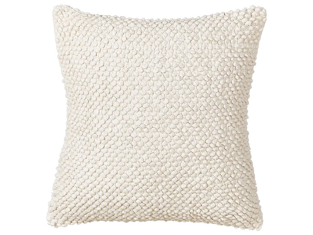 Zestaw 2 poduszek dekoracyjnych JOARA 45 x 45 cm Bawełna Jasnobeżowy Jednolity_1033537
