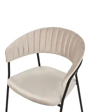 Set of 2 Dining Chairs MARIPOSA Velvet Taupe_871956
