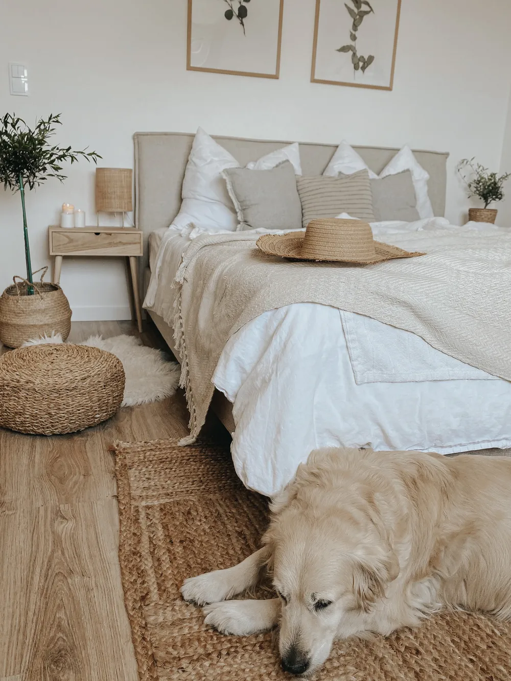 Bed Fabric SENNEZ 180 x 200 cm (EU Super King) Beige_824441