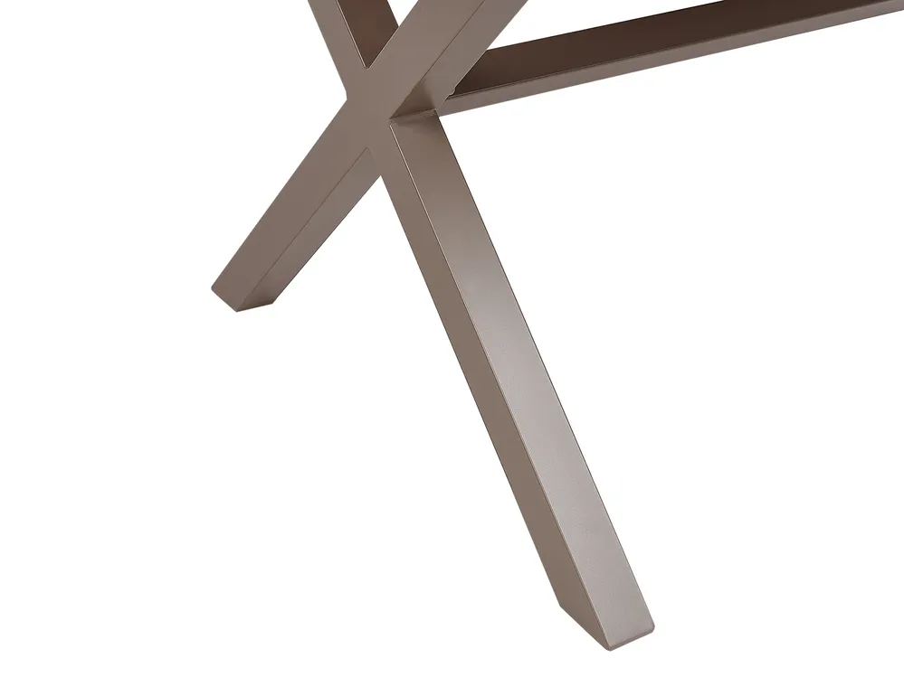 Stół ogrodowy TIANO 160 cm 90 cm Metal Beżowoszary_935888