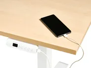 Biurko regulowane elektrycznie DESTINES 120 cm 72 cm Jasny brąz/ biały_1000295