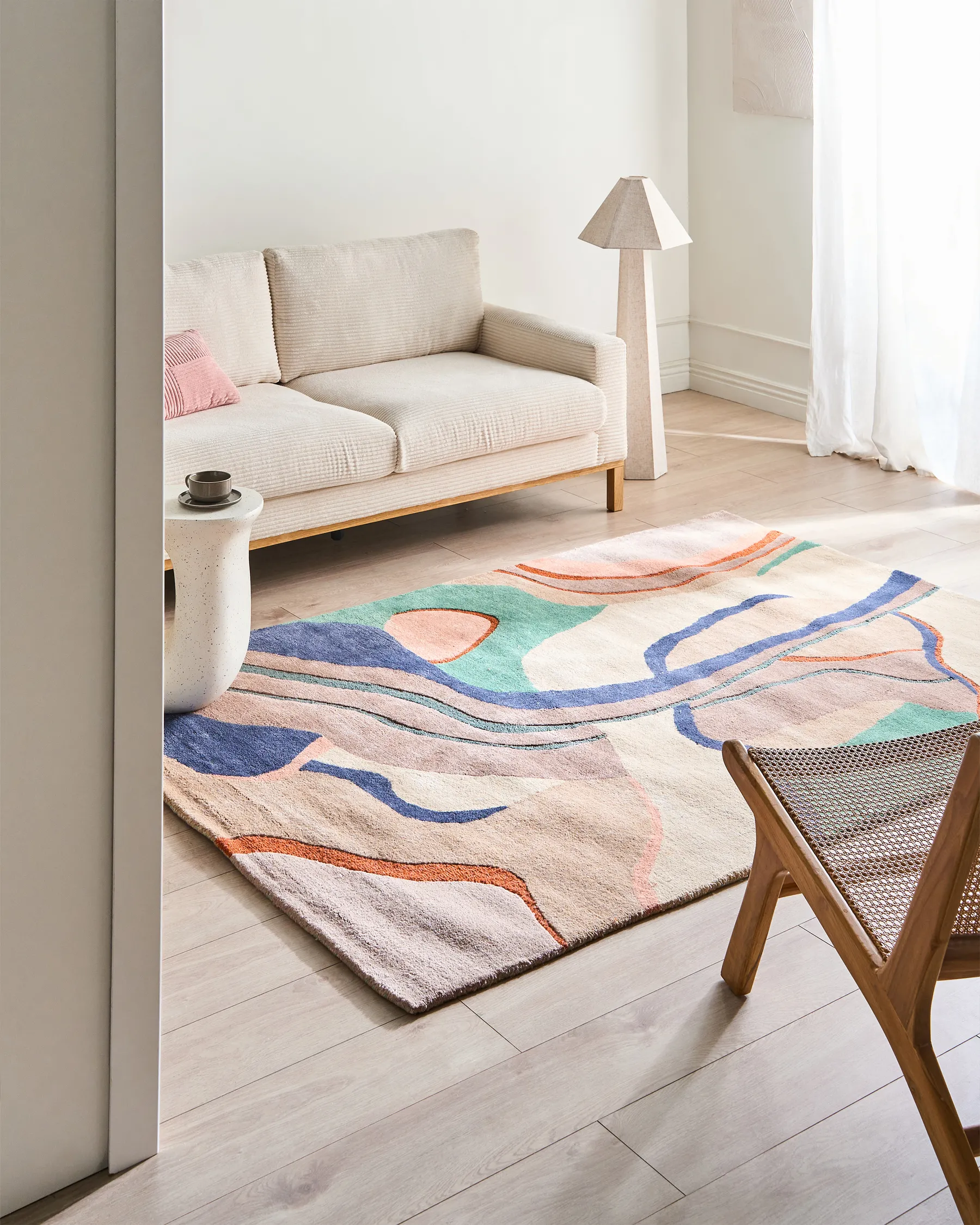 Rug ALMORA Multicolour 160 x 230 cm Viscose_1036926
