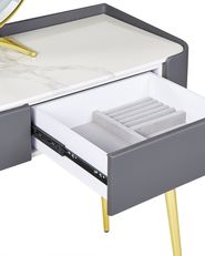 Bureau Coiffeuse Maisons Du Monde Avec Miroir Et Tabouret Velours Gris