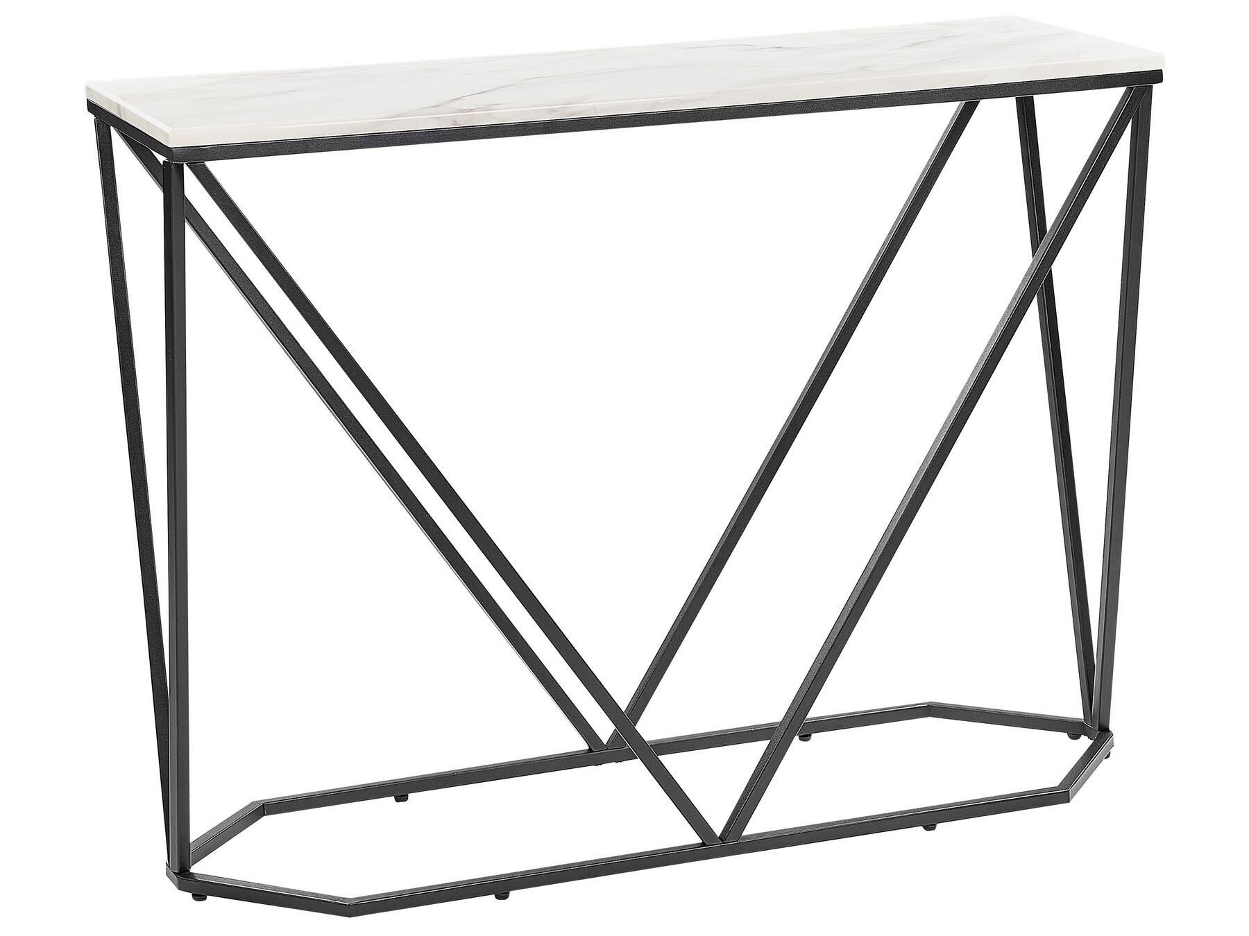 Konzolový stolík s mramorovým efektom biela/čierna HAZEN_873125