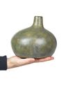 Vase décoratif en terre cuite gris et doré 18 cm KLANG_893530