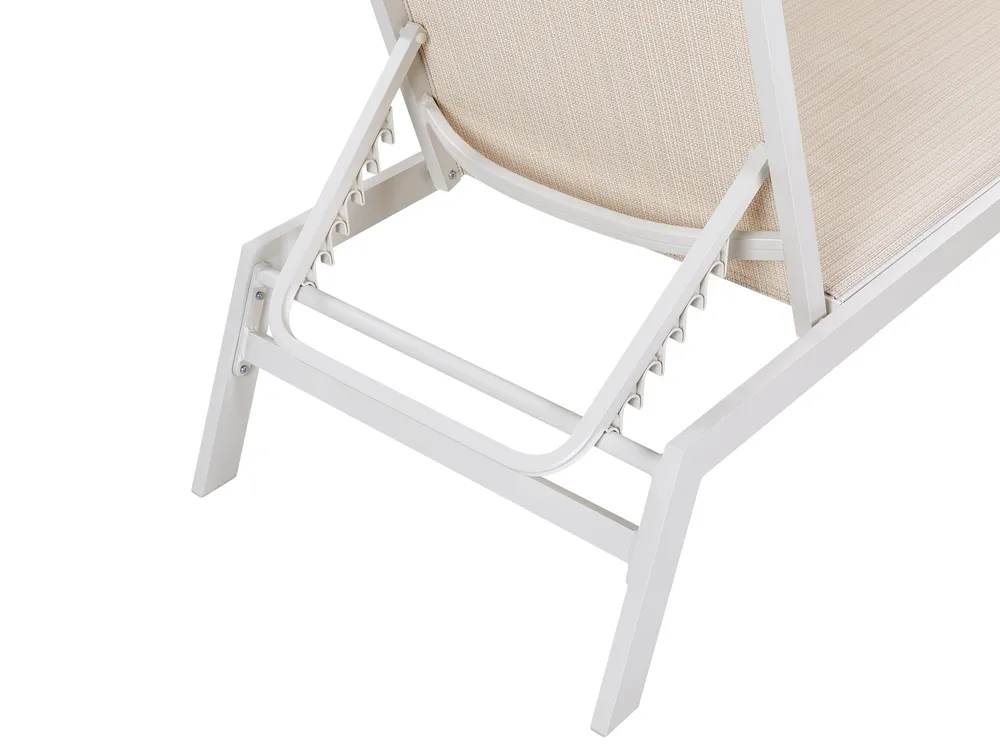 Sun Lounger CATANIA Reclining Metal Beige_884082
