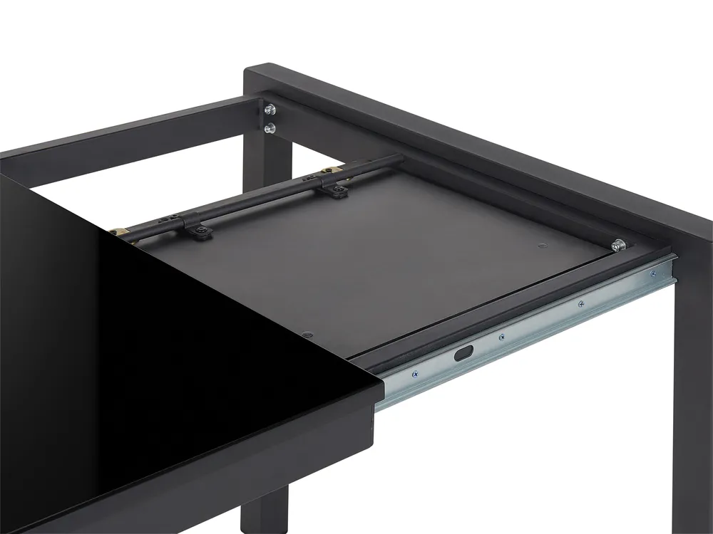 Extending Dining Table GRANADA Black 120/160 cm 80 cm_820886