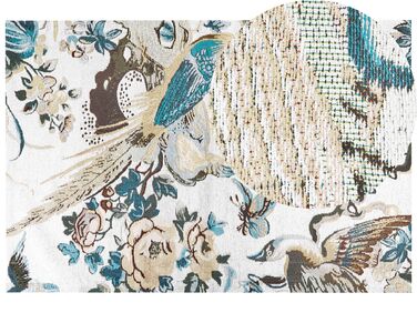 Tapete de algodão com motivo de aves multicolor 200 x 300 cm ARIHA
