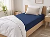 Fitted Sheet HOFUF 90 x 200 cm Cotton Navy Blue