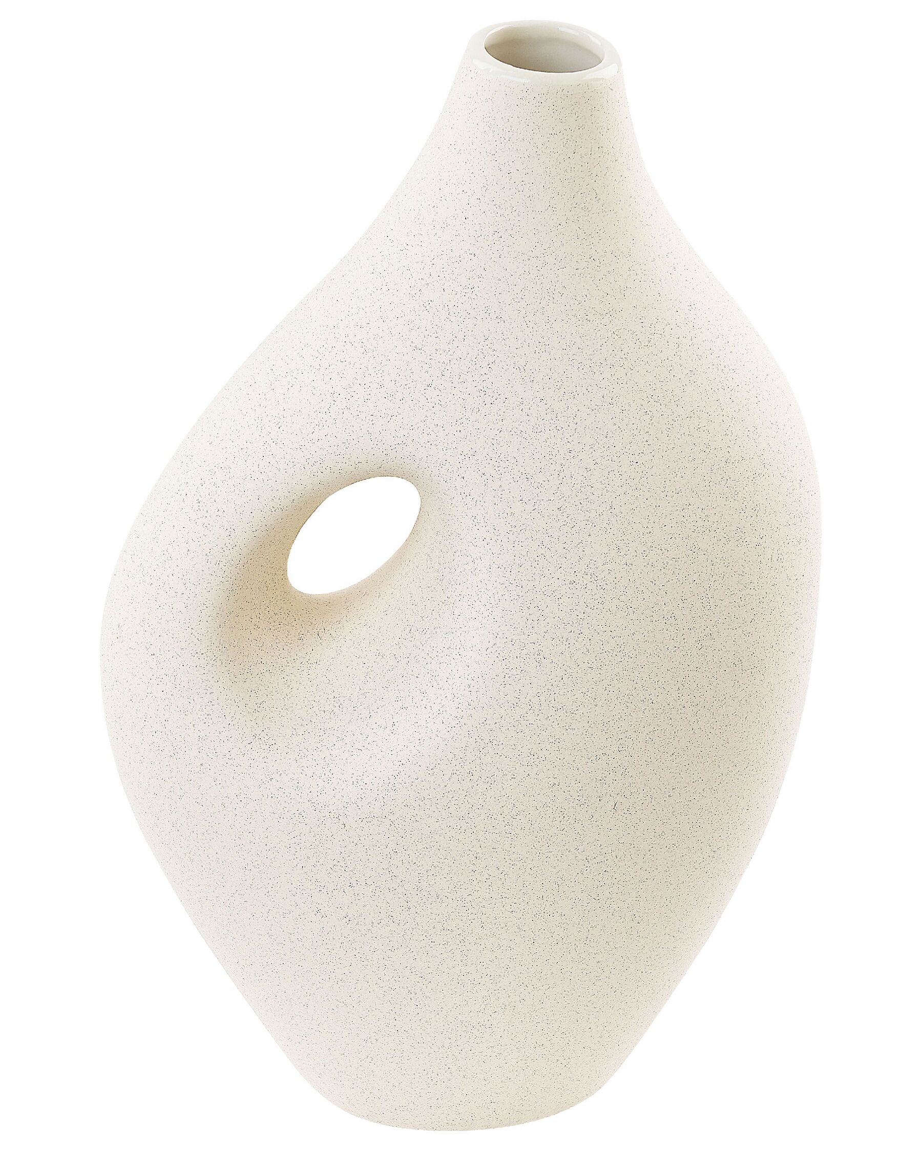 Vaso da fiori porcellana  bianco sporco 32 cm KOMOTINI_845788