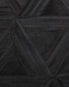 Okrúhly kožený koberec ⌀ 140 cm čierny KASAR_787084