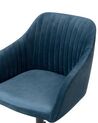 Krzesło biurowe regulowane welurowe niebieskie VENICE_732403