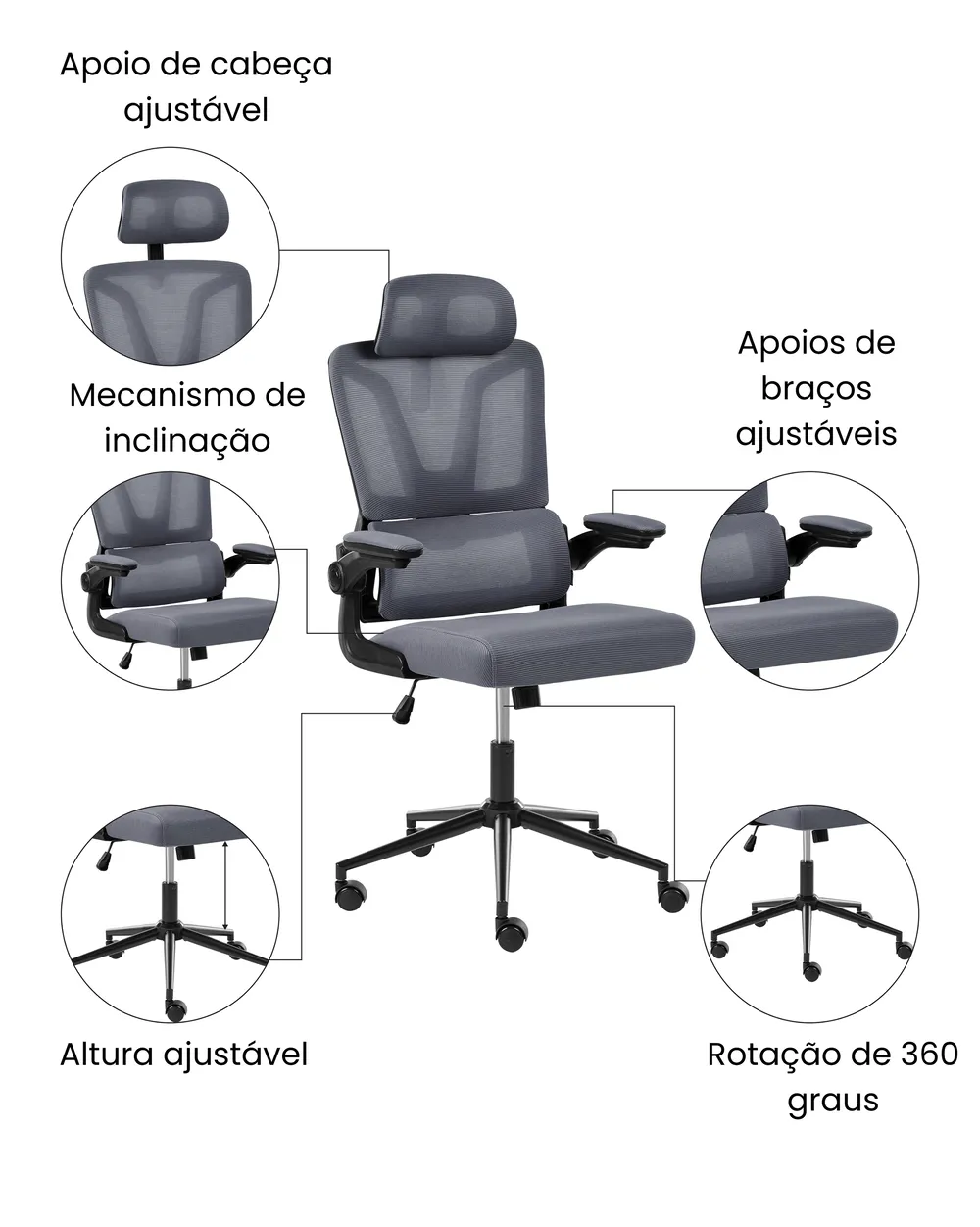 Cadeira de escritório KRYOS Cinzento escuro_1074215