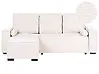 Eckschlafsofa EDANE mit Stauraum Bouclé Cremeweiß rechtsseitig