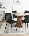 Set of 4 Dining Chairs HAVRE Velvet Black