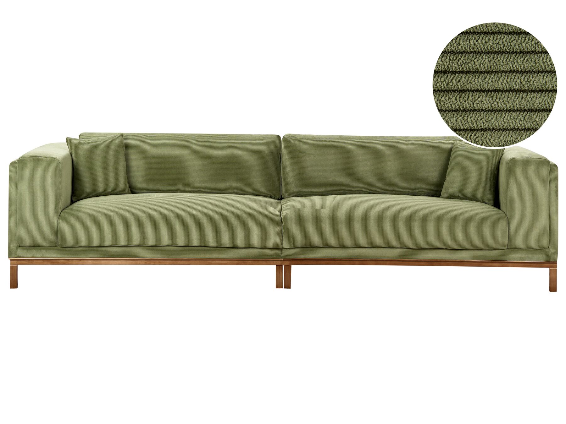 4 Seater Cord Sofa Green VENG_934554