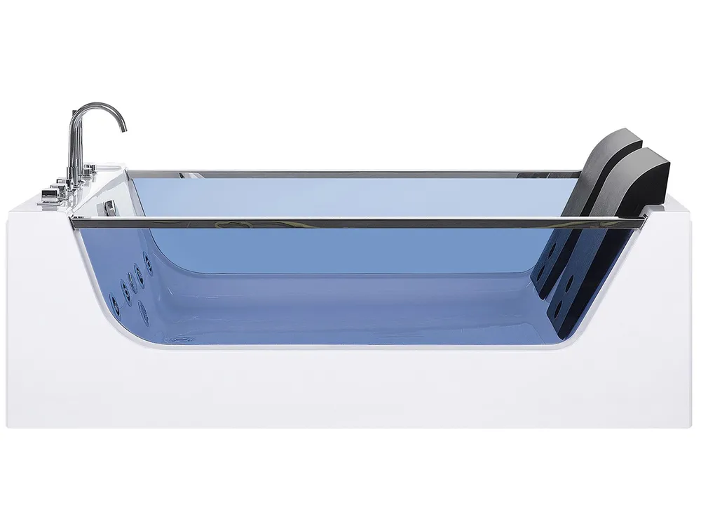 Rohová vířivá vana s LED osvětlením CURACAO 180 x 120 cm Bílá