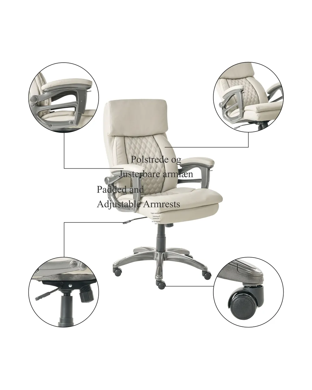 Chefstol GALLANT Kunstlæder Beige_995385