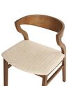 Lot de 2 chaises de salle à manger en bois foncé et beige MAROA_934301