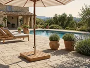 Socle de parasol CRECCHIO Carré Marron 24 kg_1066113