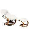 Massage Chair FORCE with Footstool Faux Leather White