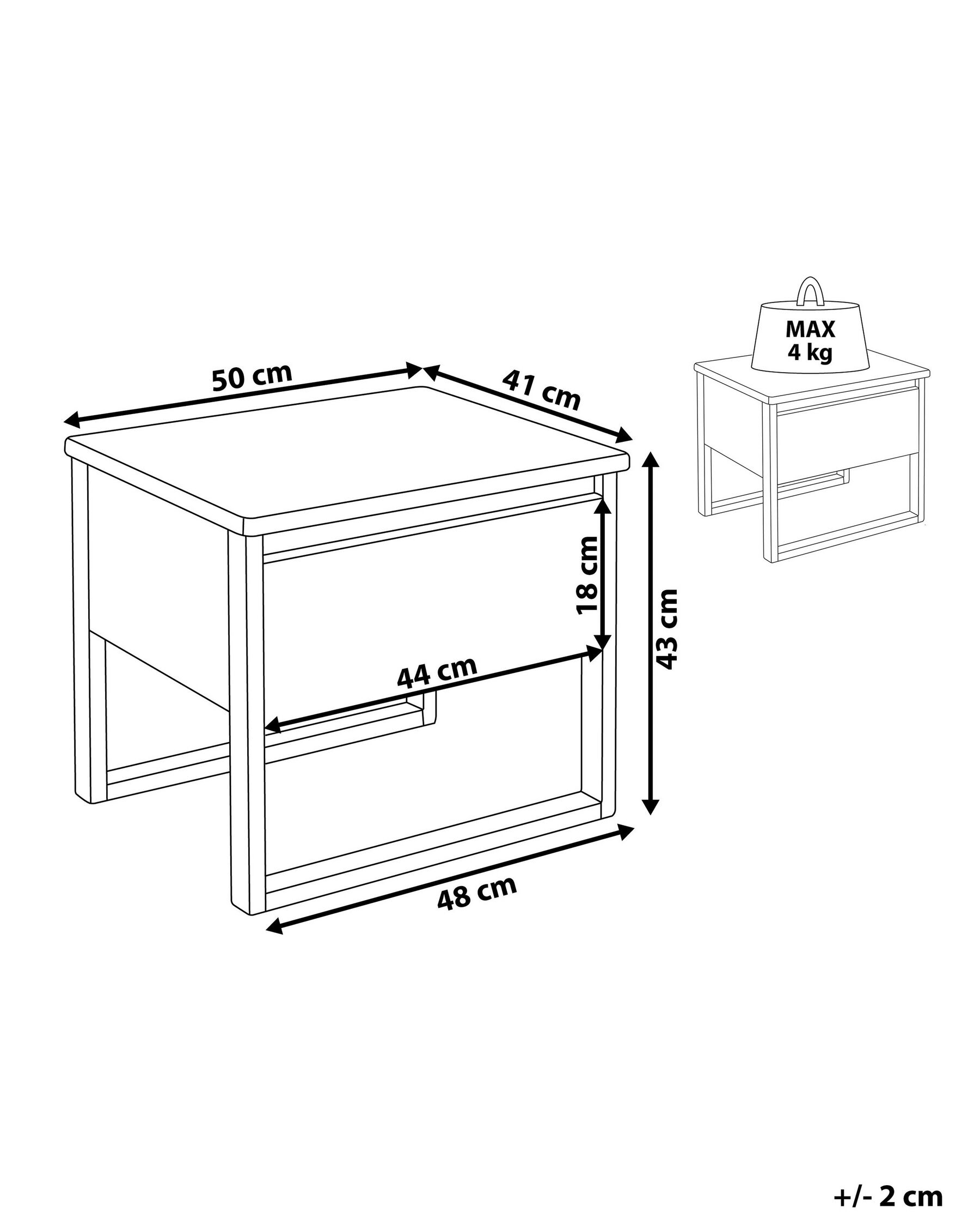 1 Drawer Bedside Table Dark Wood GIULIA_815416 1 Drawer Bedside Table Dark Wood GIULIA_815416