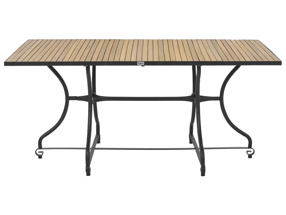 Garden Dining Set 6 Seater LASCARI Folding Acacia Wood Light Brown_1075318