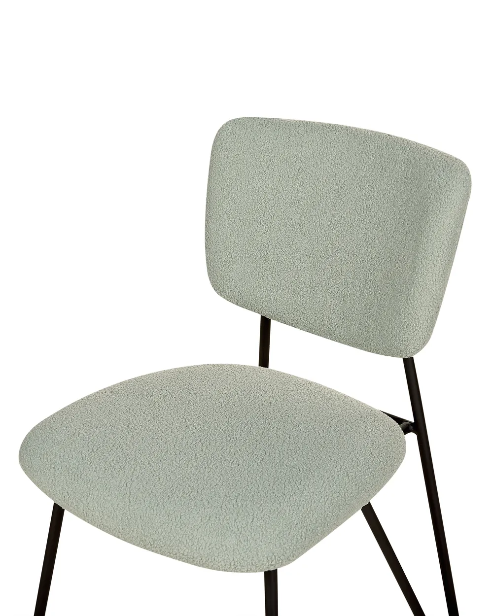 Set of 2 Dining Chairs NELKO Boucle Light Green_884732