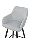 Conjunto de 2 sillas de bar de terciopelo gris claro CASMALIA_898978