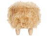 Tabouret enfant en fausse fourrure beige sable WOOLLY_750905