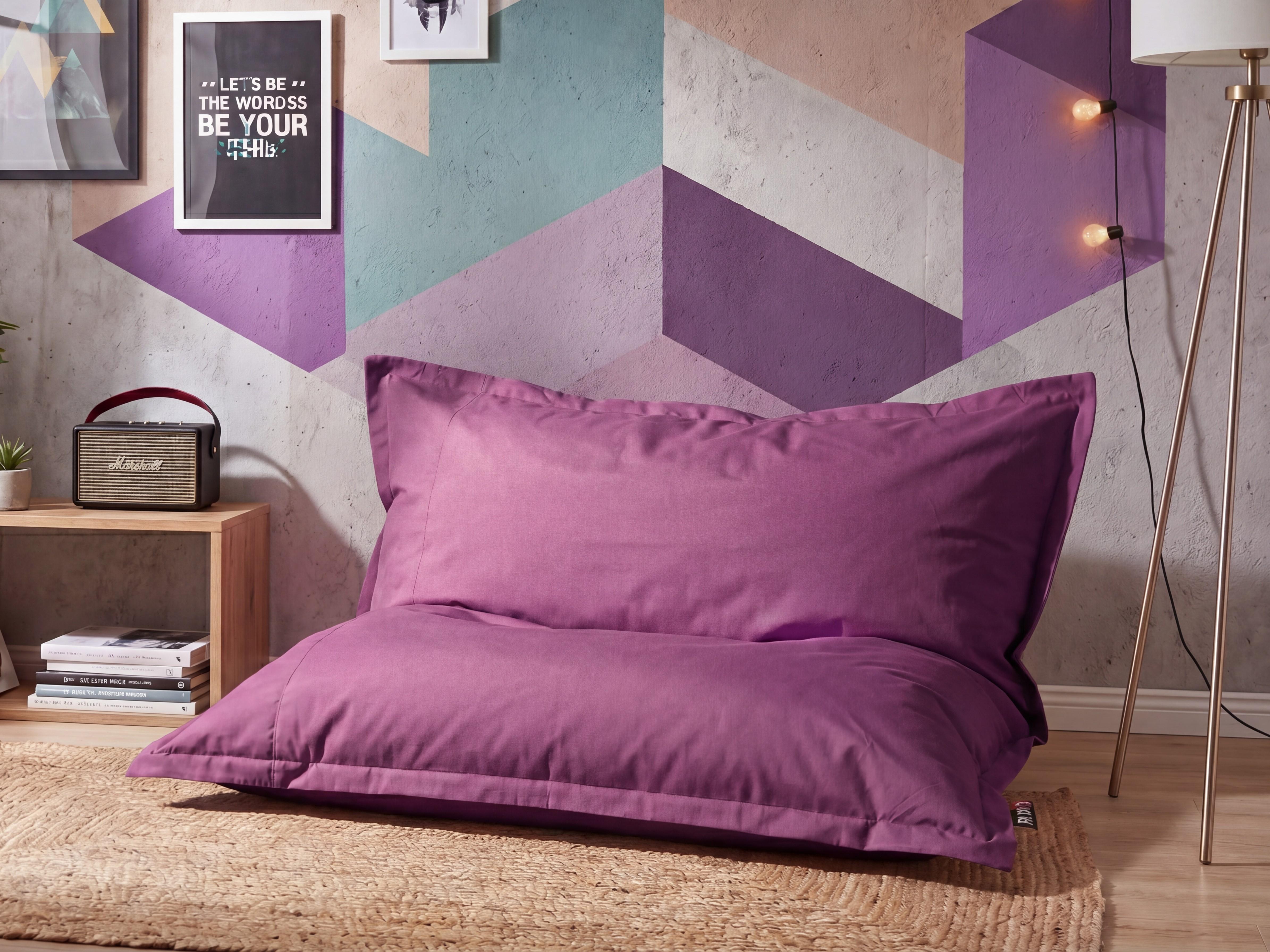 Poltrona sacco 300 L FUZZY 140 cm 180 cm Viola