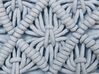 Set of 2 Cotton Macrame Cushions 45 x 40 cm Blue GOREME_800987