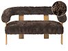 Sofa 2-Sitzer ILBRO Webpelz Dunkelbraun / Hellbraun