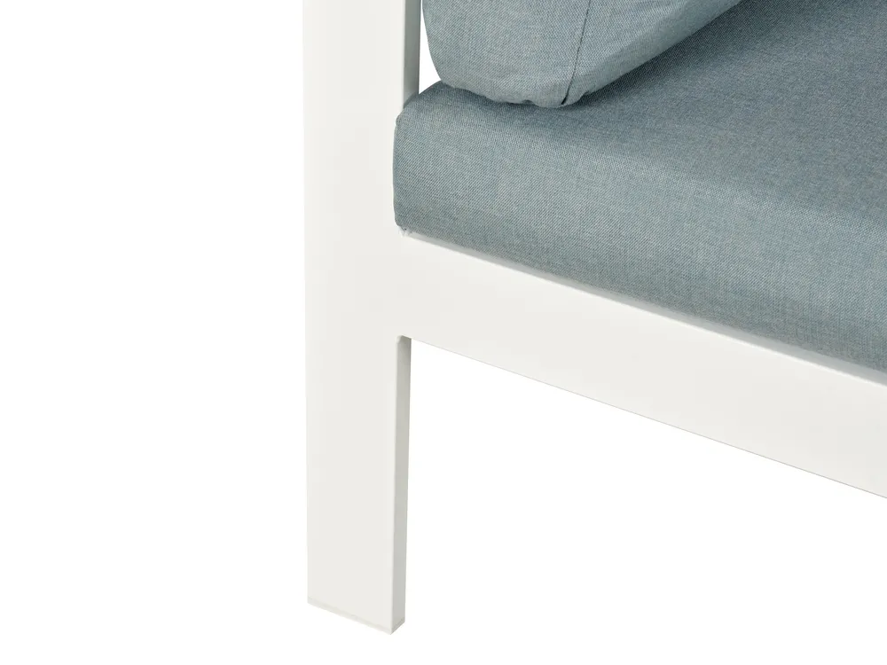 Garden Corner Sofa with Table 5 Seater MESSINA Metal Green Left Hand_676504