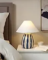 Lámpara de mesa LUCHETTI Cerámica Blanco/Azul