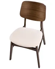 Set of 2 Dining Chairs MAYER Fabric Off-White/ Brown_1060360