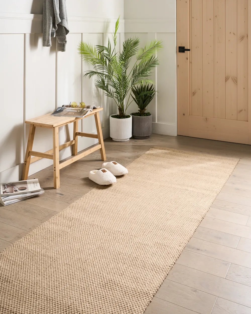 Tappeto NANDED Beige chiaro 80 x 300 cm Iuta